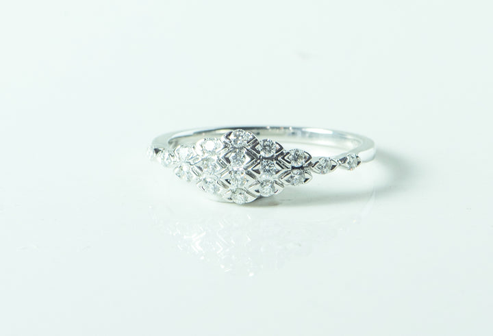 white gold and diamond ring. unique ring. anniversary ring anniversary gift. vintage ring. SF jewelry, local jeweler, luxury, fine jewelry, bay area, handmade, gift for her, birthday gift, anniversary gift