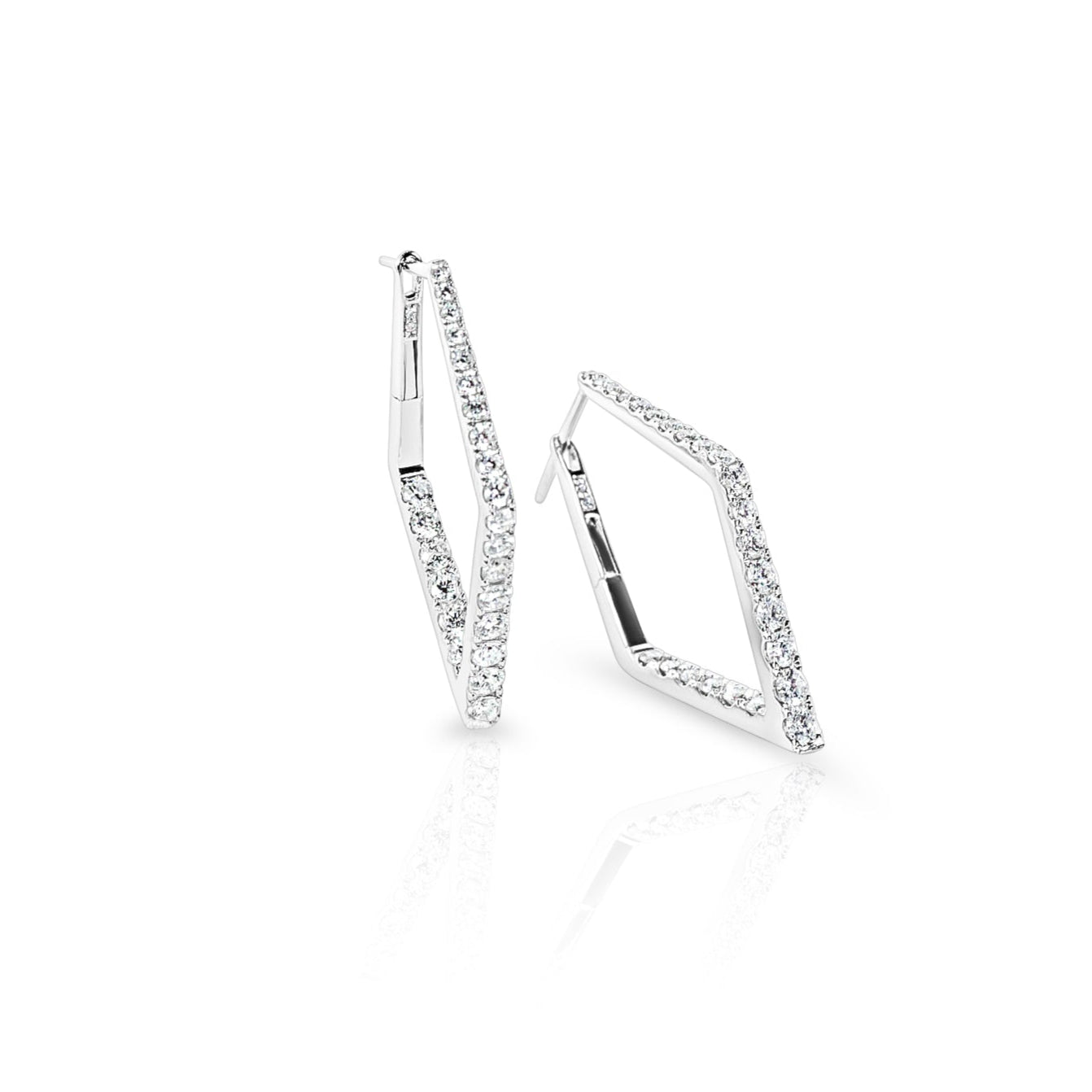 "Blair" Geometric Diamond Hoop Earrings