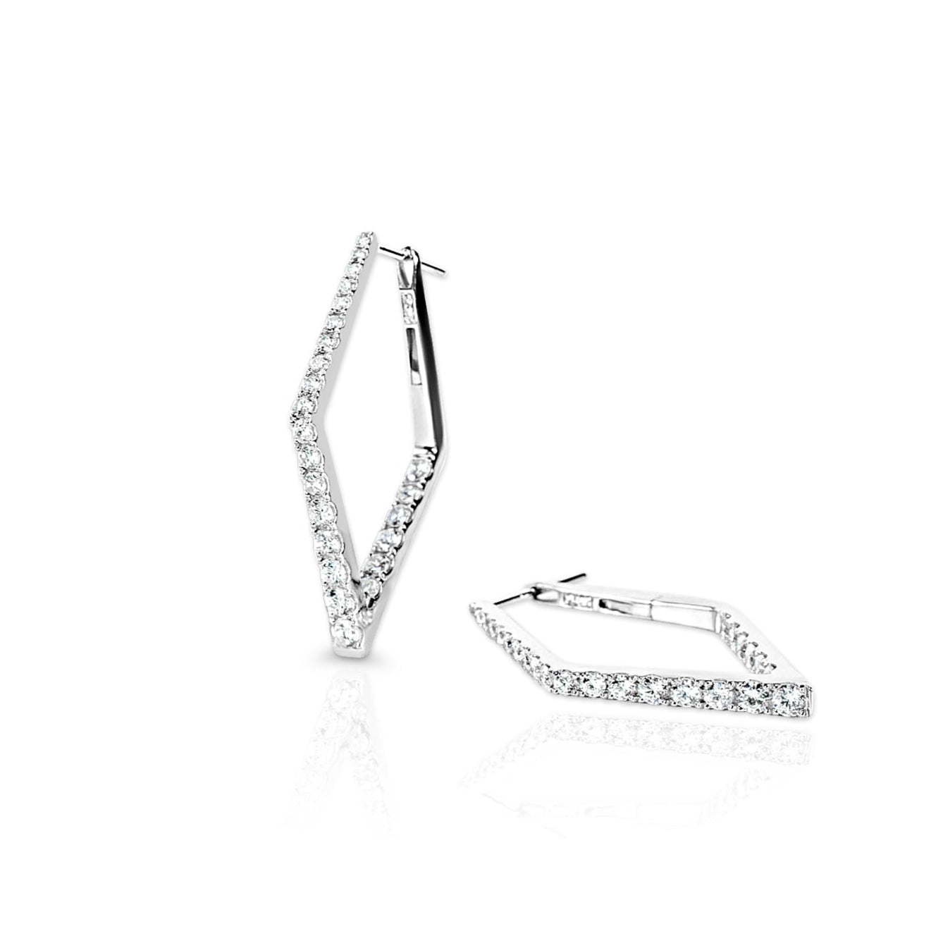 "Blair" Geometric Diamond Hoop Earrings