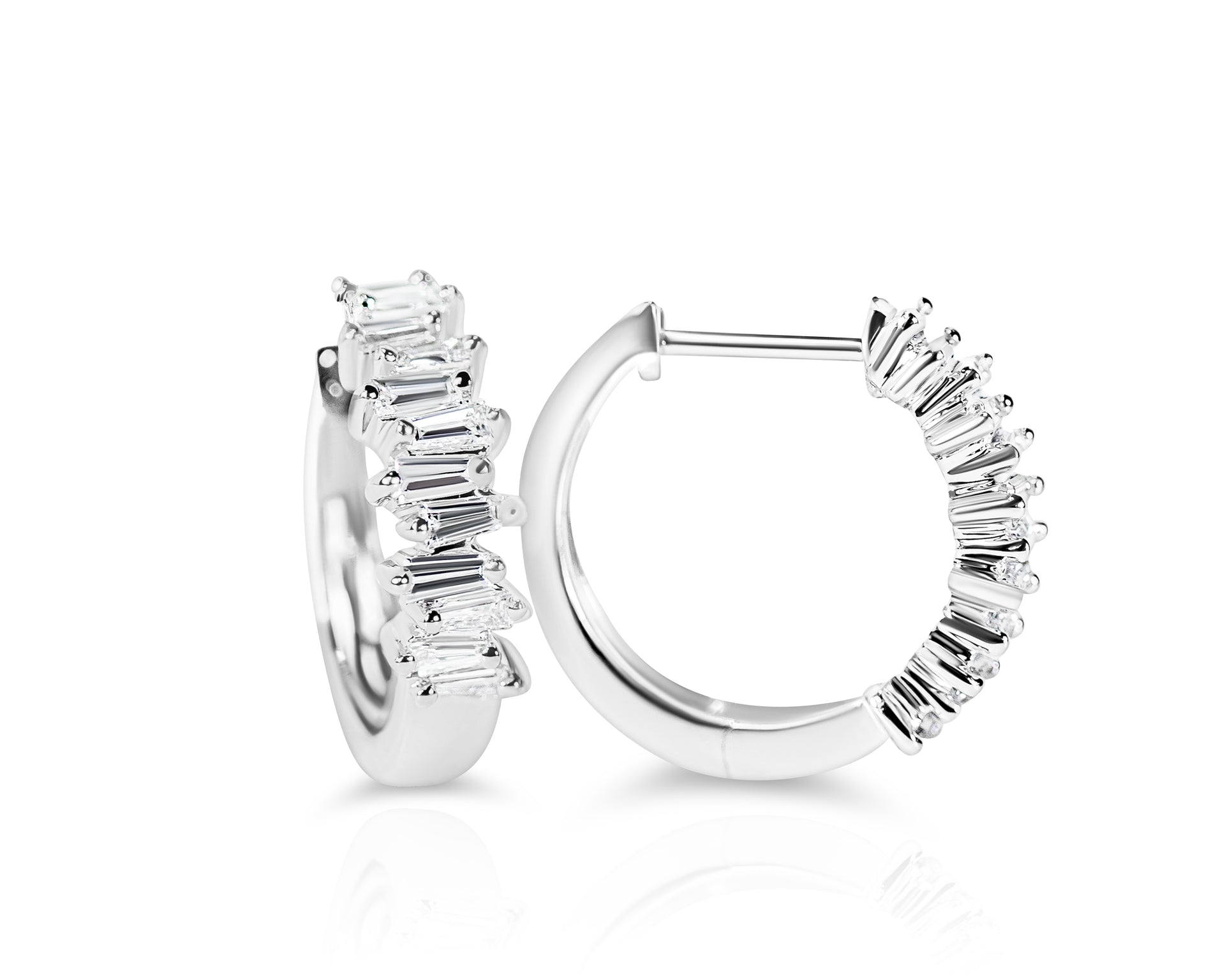 "Fallon" Baguette Hoop Earrings