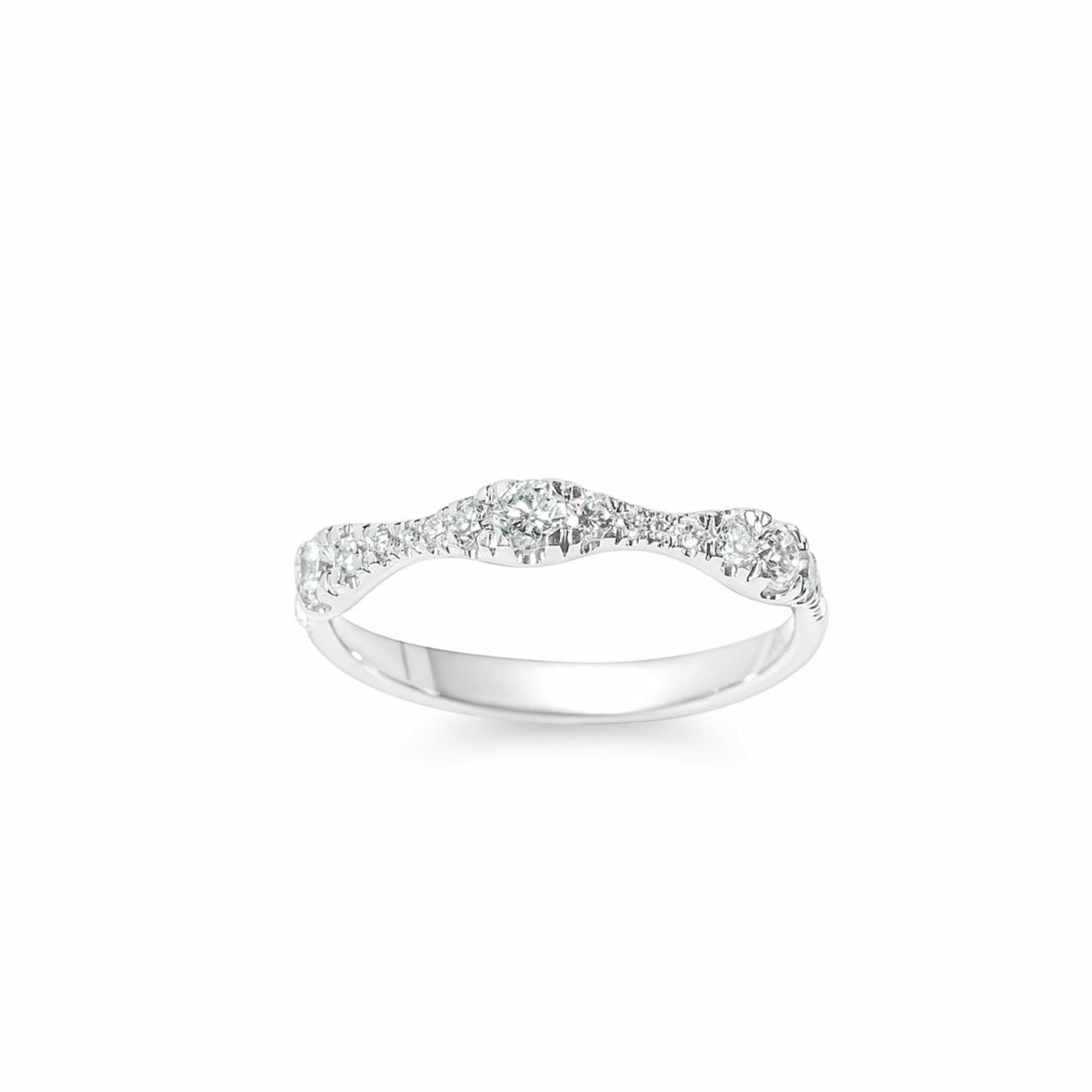 "Emmeline" Graduated Diamond Ring in 14k white 19RD-0.465CTTW