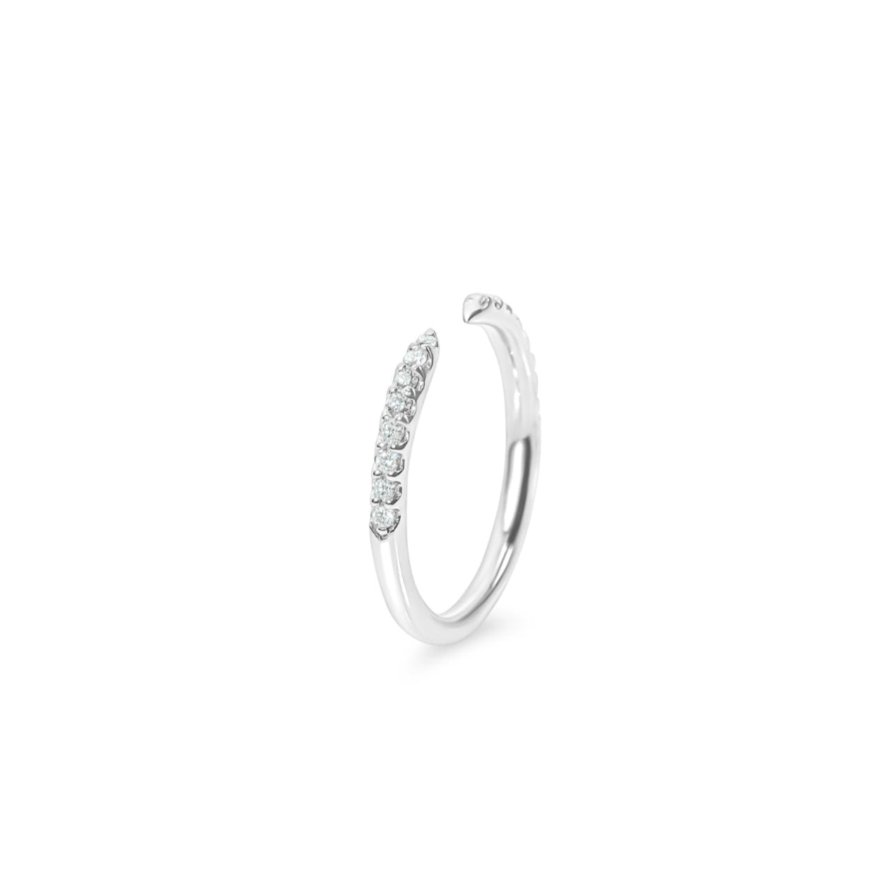 "Frances" Diamond Open Stacking Band in 14k white gold 0.188CTTW