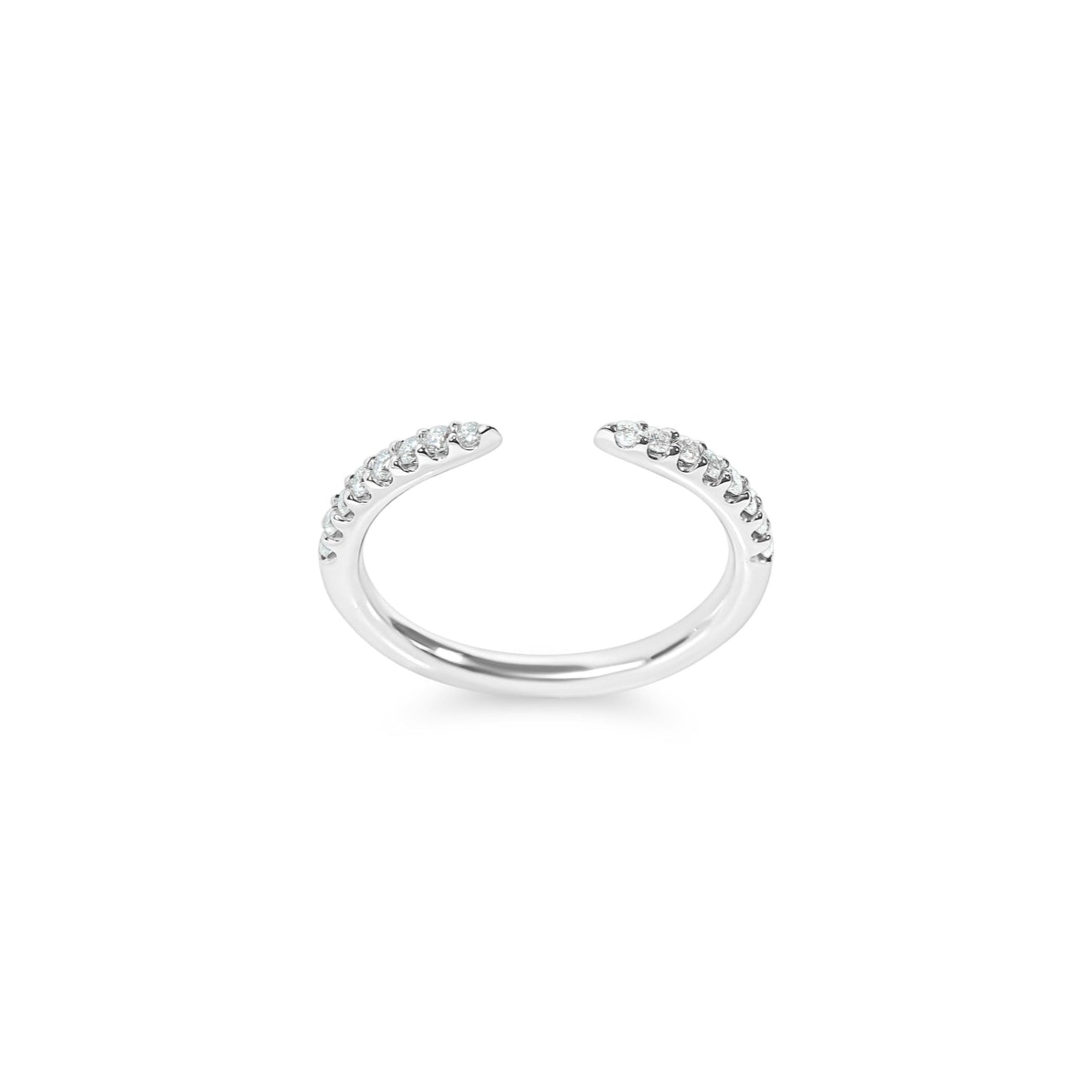 "Frances" Diamond Open Stacking Band in 14k white gold 0.188CTTW