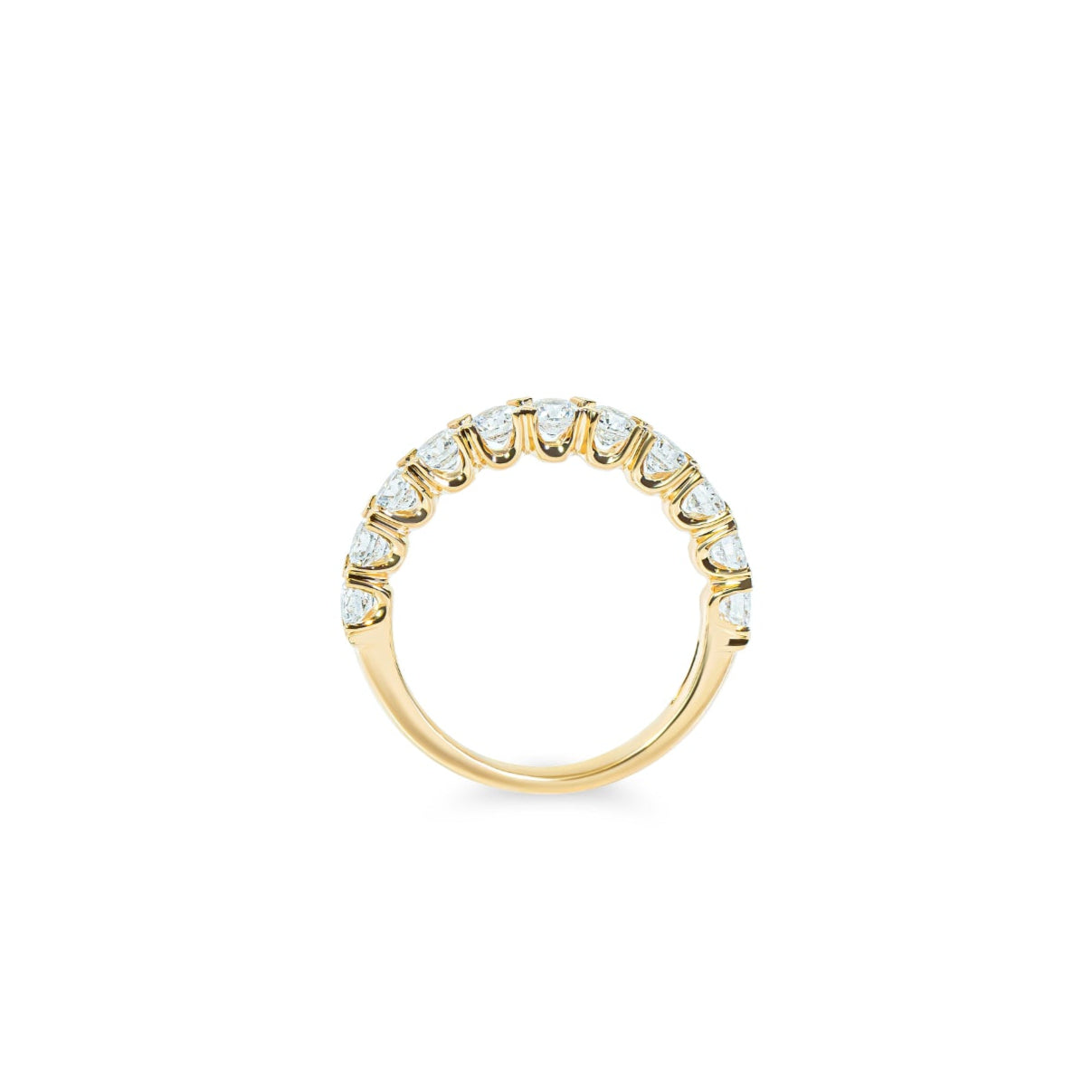 "Marilyn" Diamond French Split V-Prong Band in 18k yellow gold 11RD-1.45CTTW