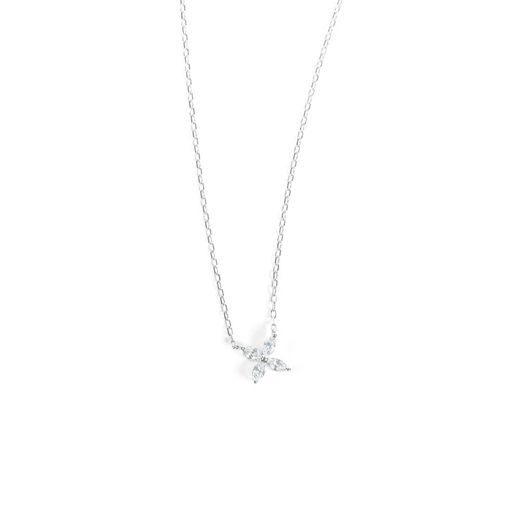 "Farfalla" Diamond Butterfly Necklace 4 Marquise Diamond -0.233CTTW