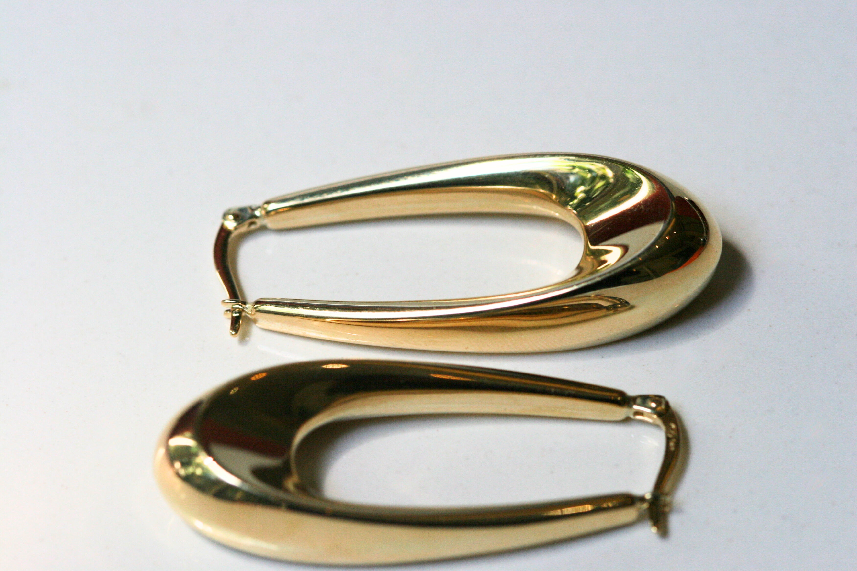 yellow gold hoops. unique hoops. chunky hoops. oval hoops. Local SF jewelry, San francisco, Luxury, hand made, Bay area, gift for her