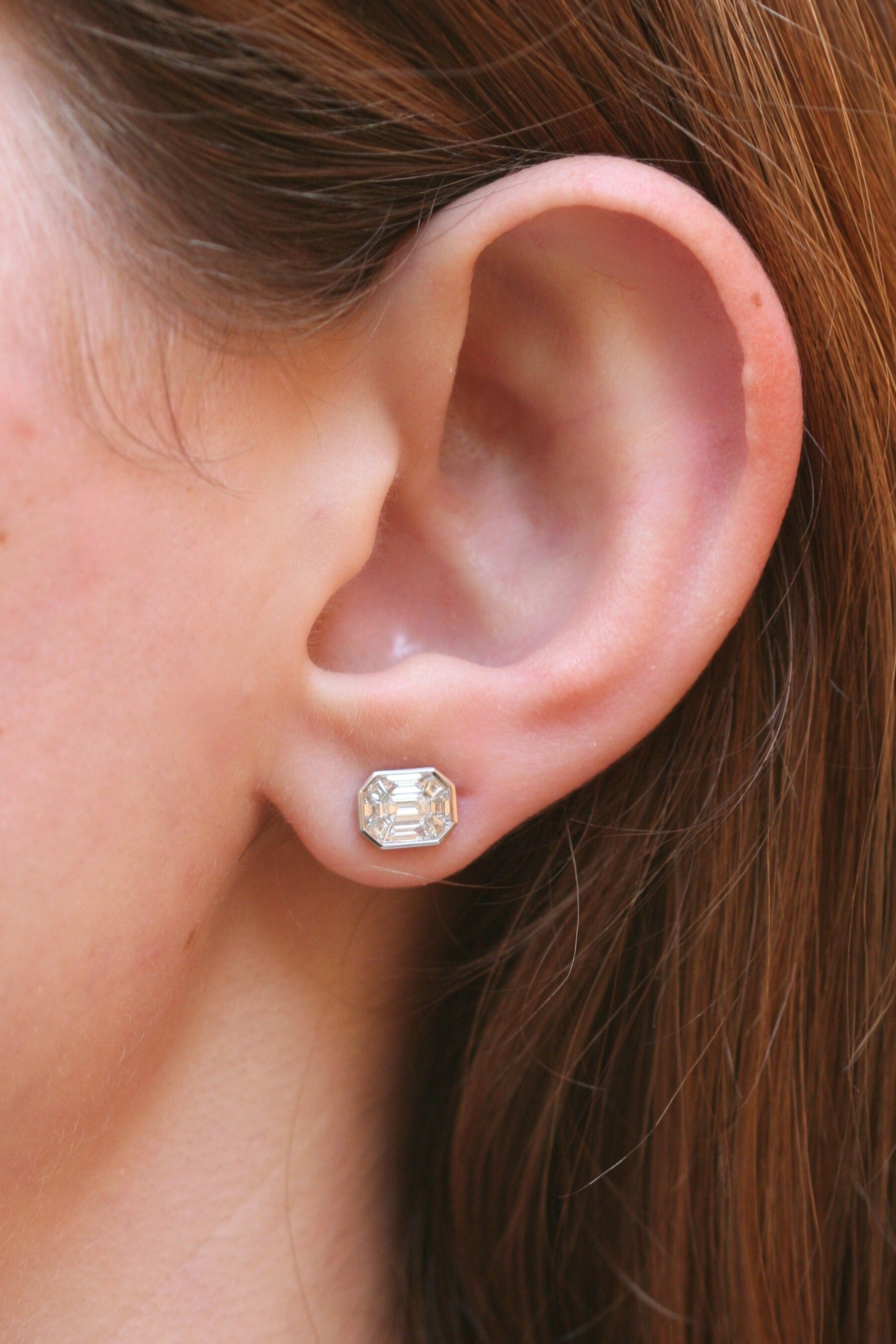 "Mosaic" White Gold Diamond Earrings