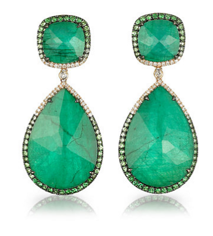 "La Poire Verta" Emerald Earrings