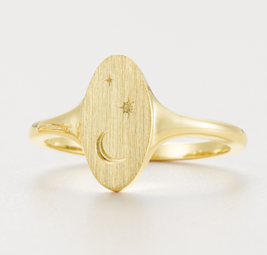 "Moon & Stars" Signet Ring