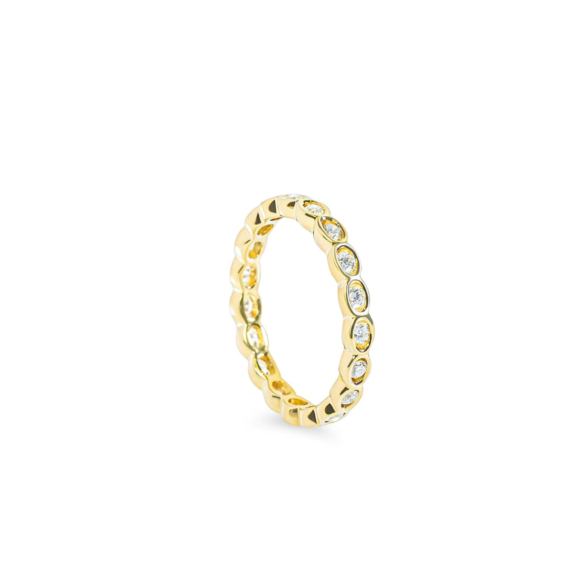 "Ingrid" Diamond Bezel Eternity Stacking Band in 18k yellow 