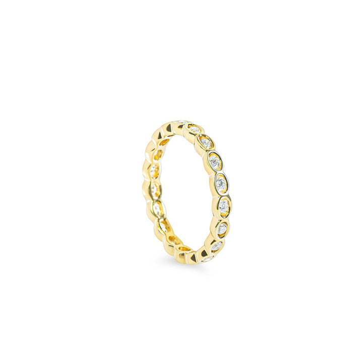 "Ingrid" Diamond Bezel Eternity Stacking Band in 18k yellow 
