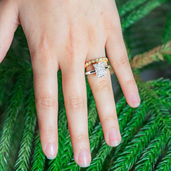"Ingrid" Diamond Bezel Eternity Band in 18k yellow gold 