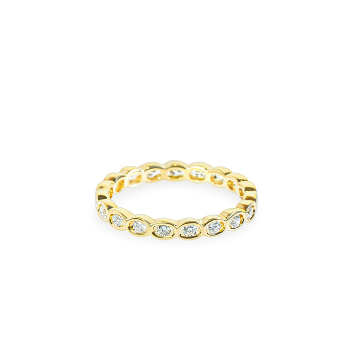 "Ingrid" Diamond Bezel Eternity Stacking Band in 18k yellow 