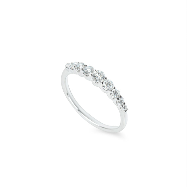 "Gabrielle" Graduated Diamond Band in 18k white 9RD-0.51CTTW 