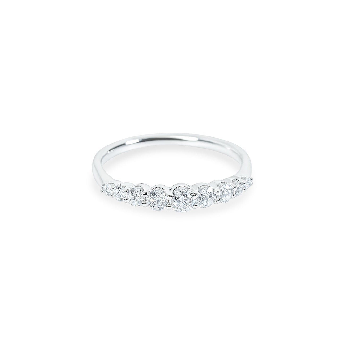 "Gabrielle" Graduated Diamond Band in 18k white 9RD-0.51CTTW 