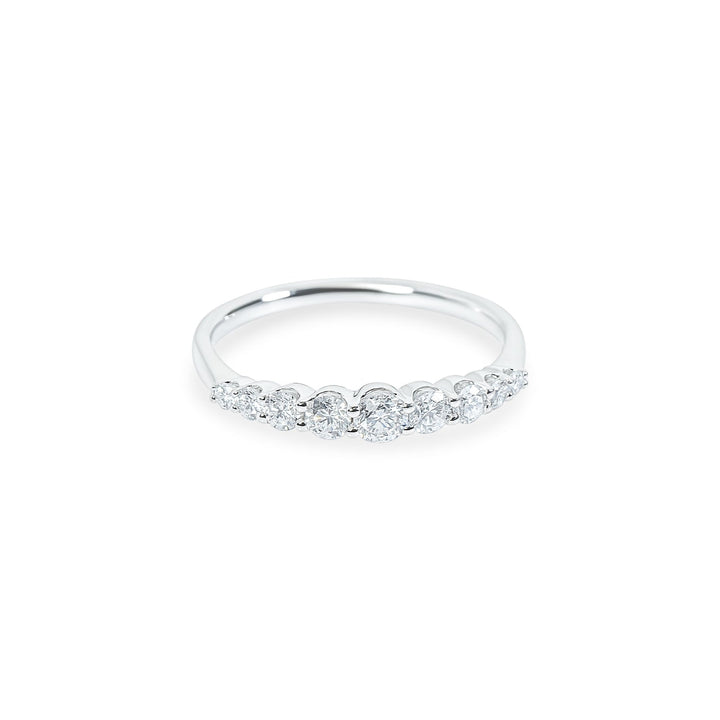 "Gabrielle" Graduated Diamond Band in 18k white 9RD-0.51CTTW 