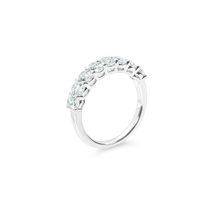 "Cooper" 8-Stone Oval Shared-Prong Diamond Ring in 18k white 8OD-1.50CTTW 