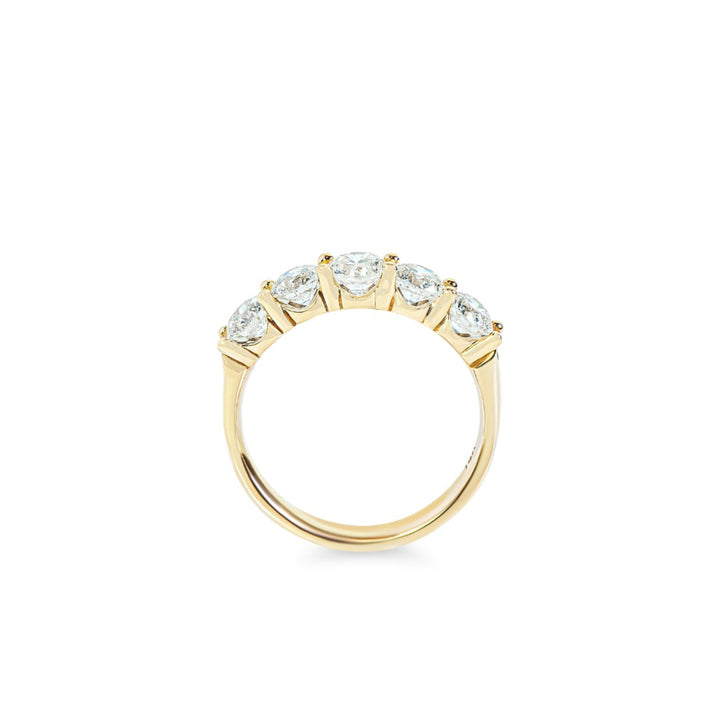 "Brita" 5-Stone Diamond Shared-Prong Ring in 14k yellow gold 5RD-1.68CTTW 