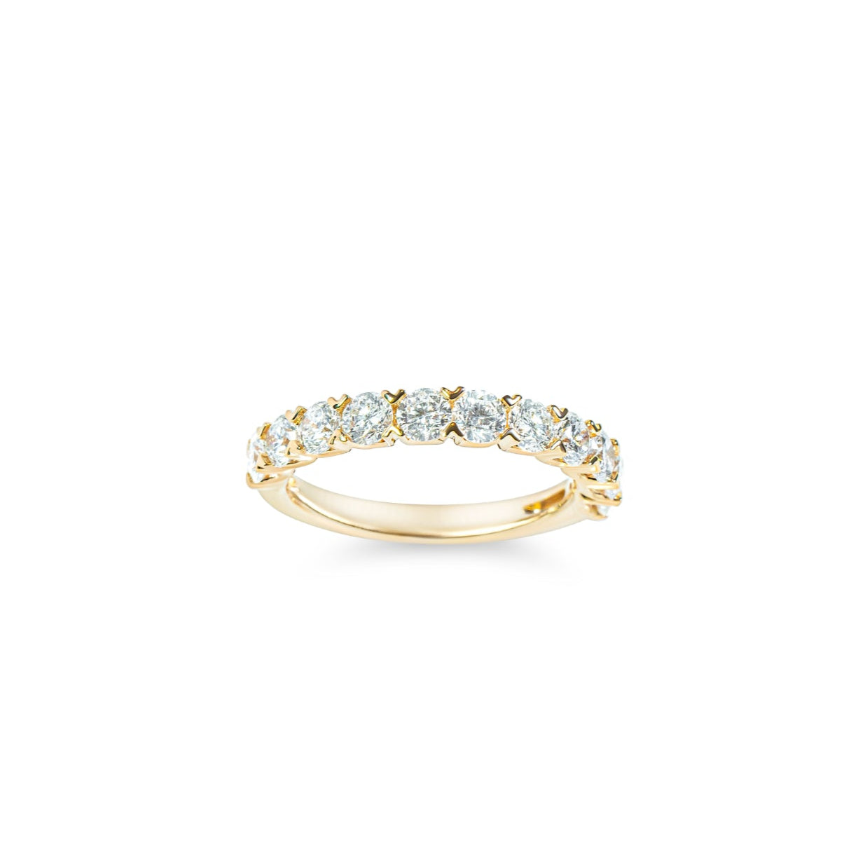 "Marilyn" Diamond French Split V-Prong Band in 18k yellow gold 11RD-1.45CTTW 