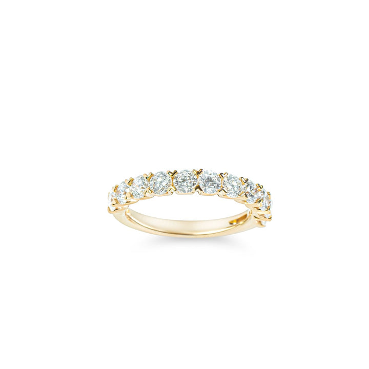 "Marilyn" Diamond French Split V-Prong Band in 18k yellow gold 11RD-1.45CTTW 