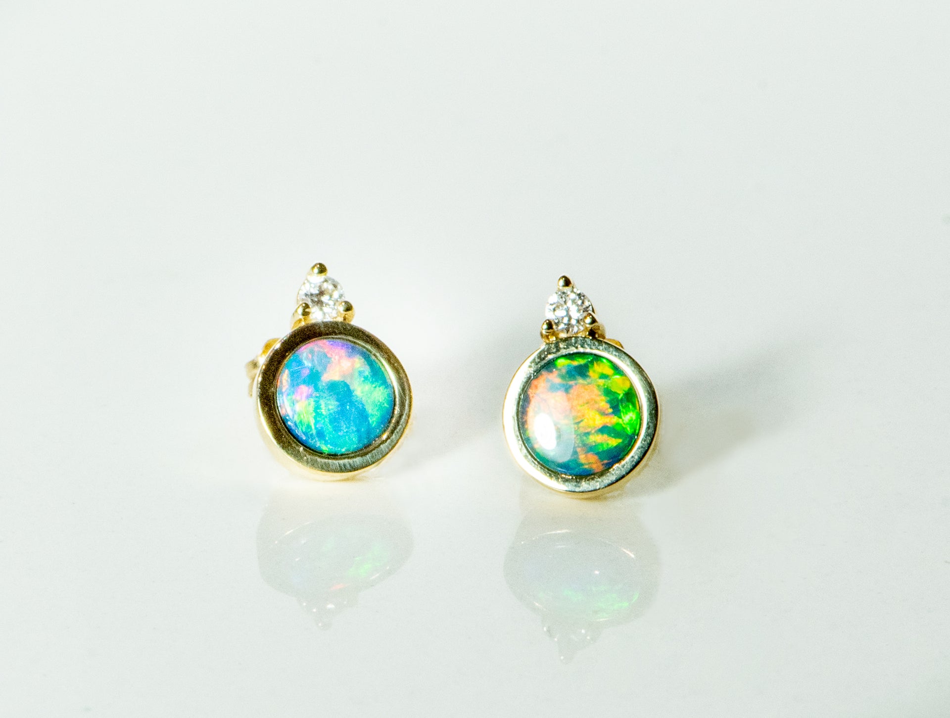 "Opulent Ocean" Opal Stud Earrings