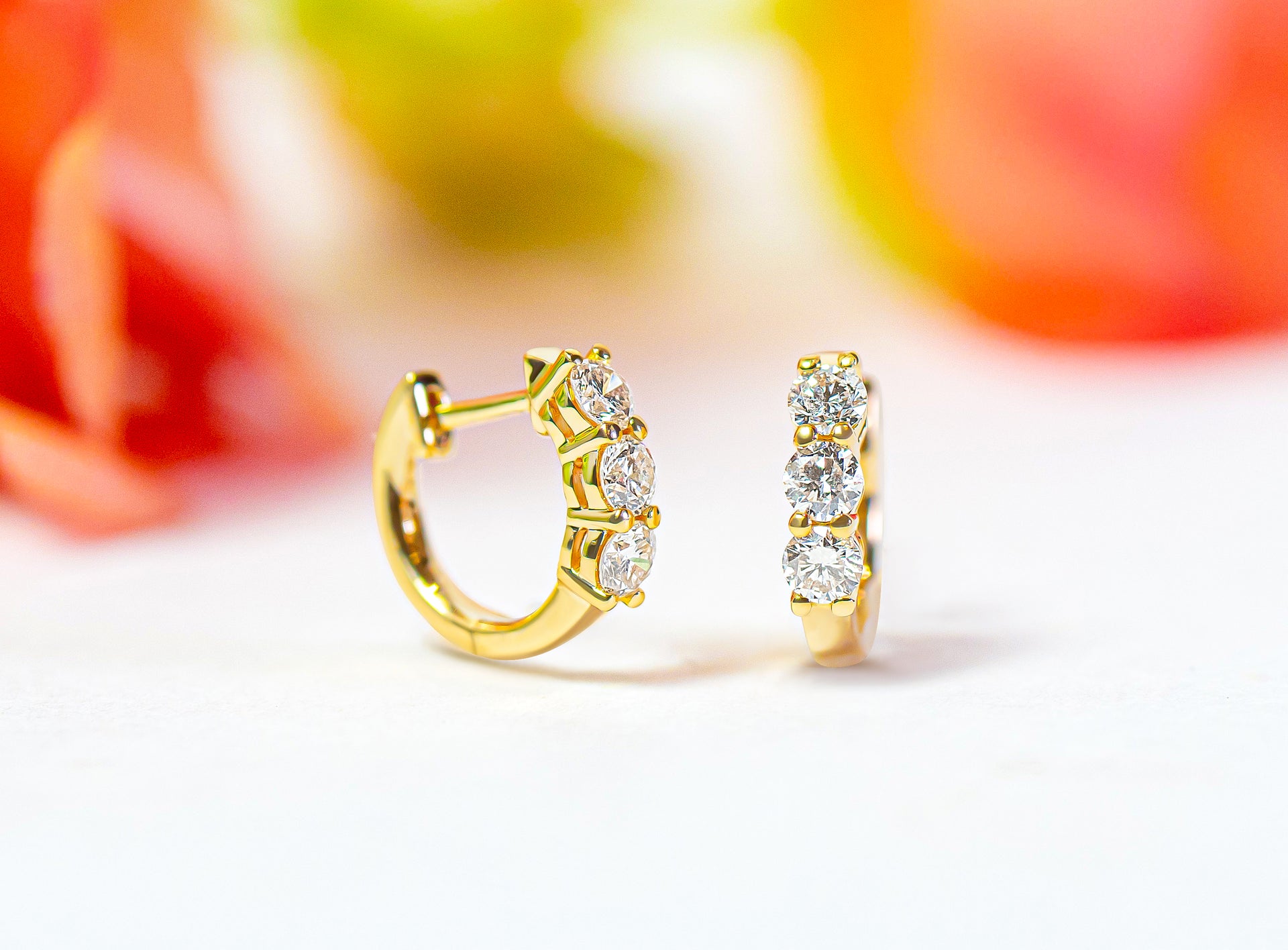 "Izzy" Yellow Diamond Huggie Earrings