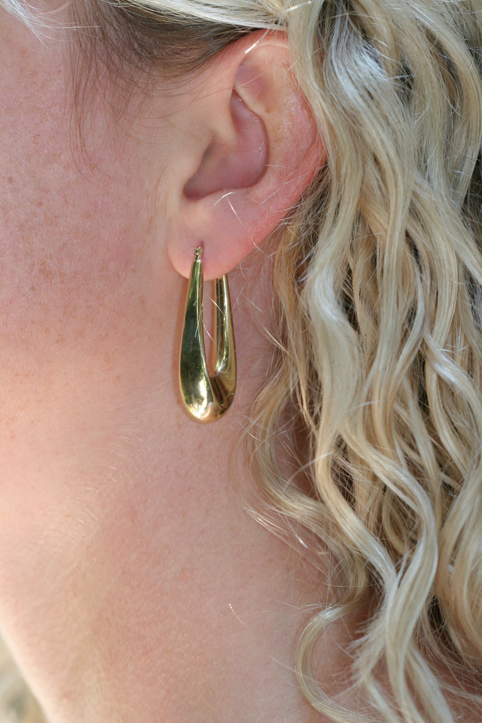 yellow gold hoops. unique hoops. chunky hoops. oval hoops. Local SF jewelry, San francisco, Luxury, hand made, Bay area, gift for her