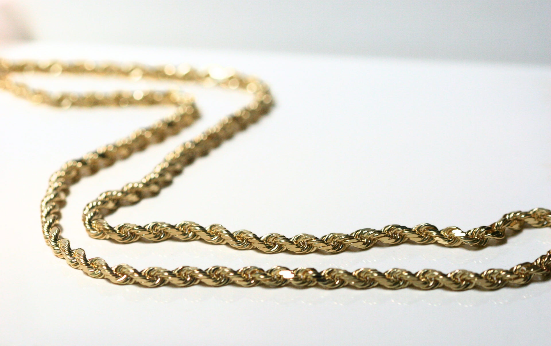 yellow gold rope chain. diamond cut.  Local SF jewelry, San francisco, Luxury, hand made, Bay area, gift for her, gift for him. 