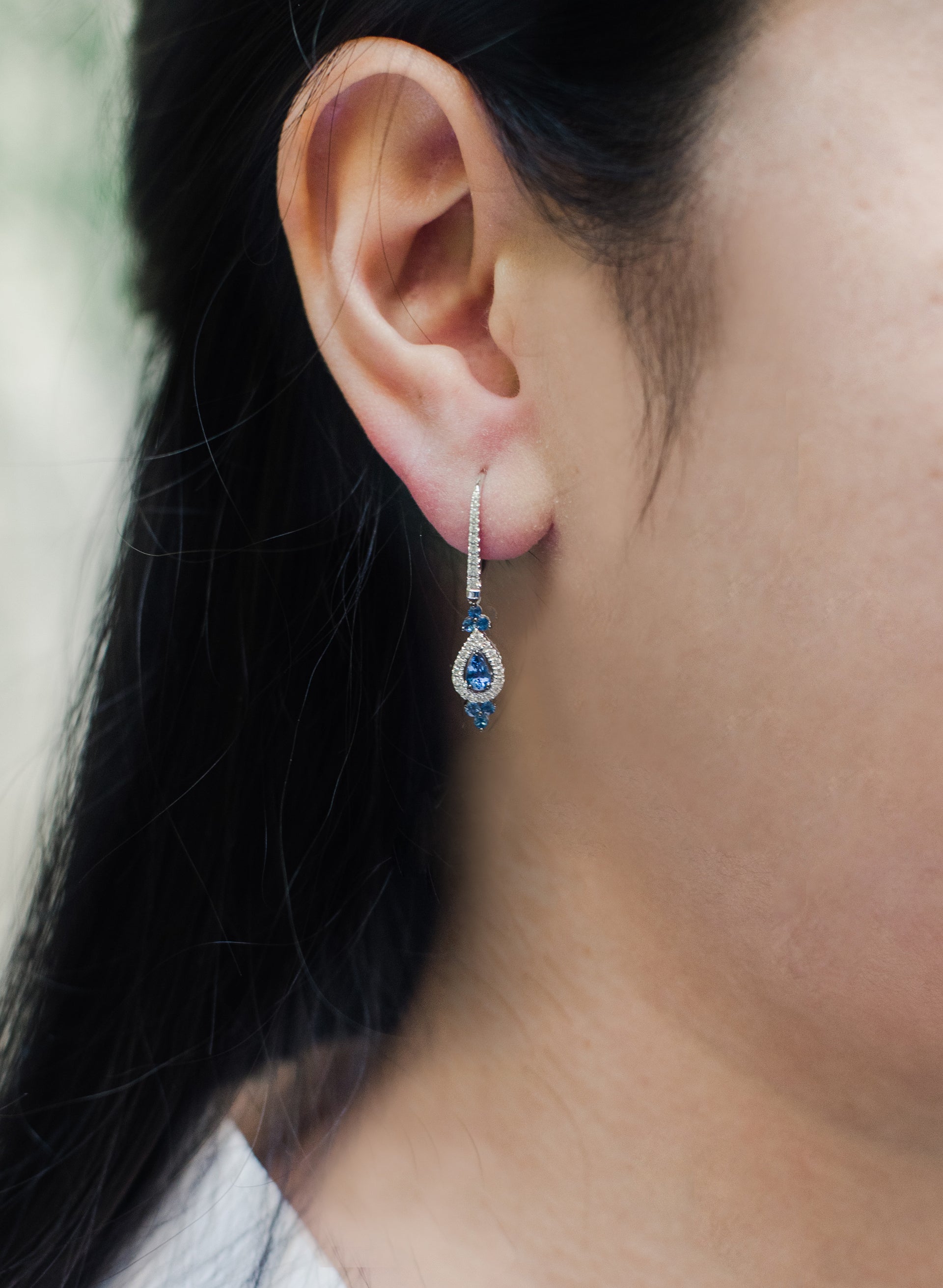 "Afina" Sapphire Drop Earrings