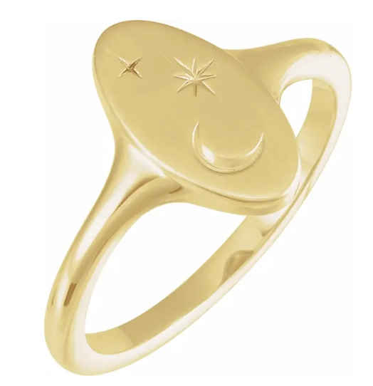 "Moon & Stars" Signet Ring