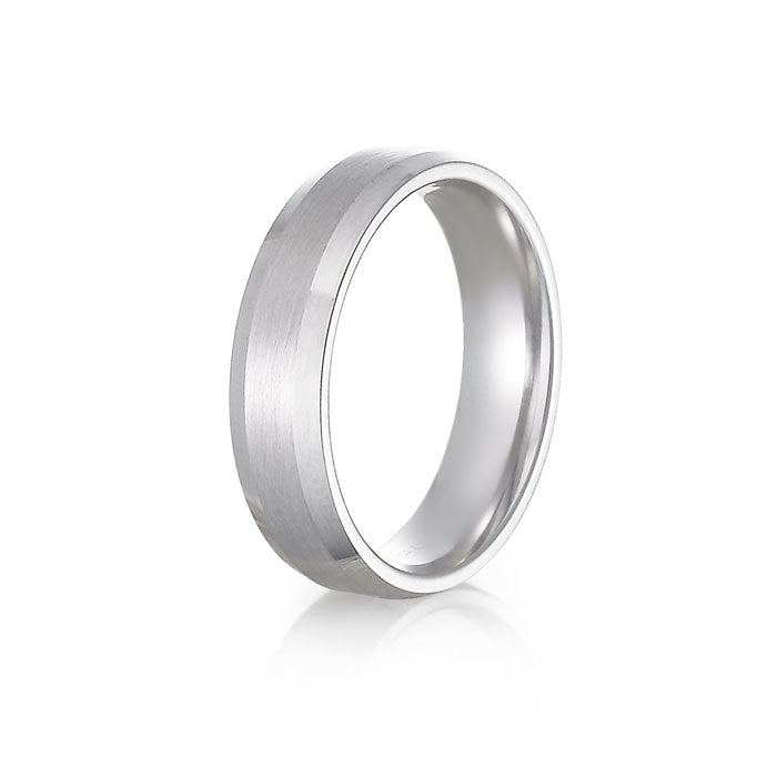 white gold mens wedding band. satin finish. Local SF jewelry, San francisco, Luxury, hand made, Bay area, gift for hm. beveled edges