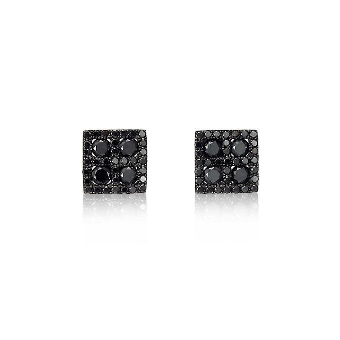 "Chessmen" Black Diamond Earrings