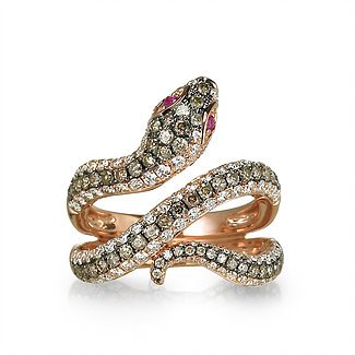 "Aspis" Diamond Snake Ring