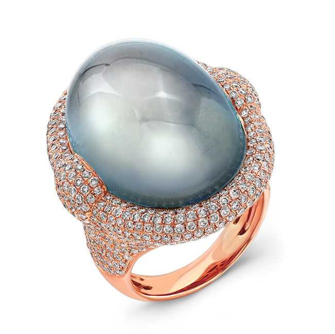 "Celestia" Moonstone & Diamond Ring