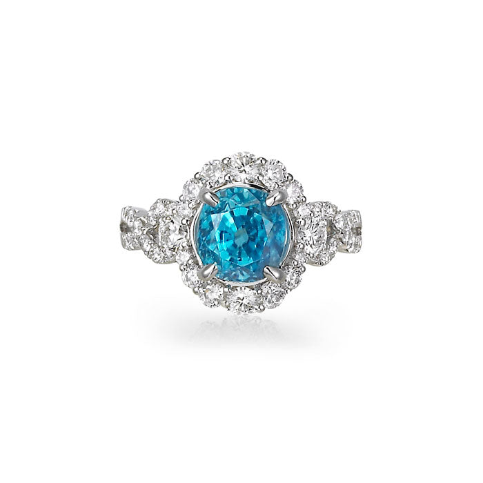 "Hemera" Blue Zircon Ring